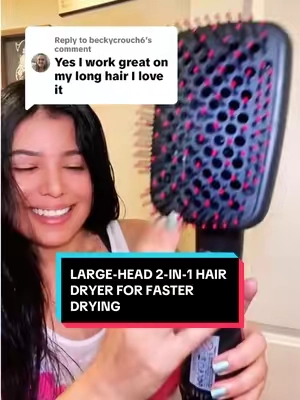 Replying to @beckycrouch6 Having long, frizzy hair, this 2-in-1 negative ion hair dryer saves me so much time drying my hair! #4chairclub #blowdryer #hairstyle #tiktokshopcreatorpicks 