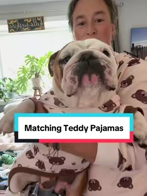 I love these matching teddy jammie's ❤️ #dogpajamas #dogjammies #matchingpajamas #matchingjammies #dogclothes