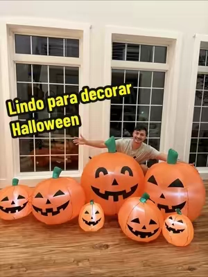 Este inflable de calabaza está hermoso para decorar este otoño y Halloween me encanta que viene con luces y es bastante grande 