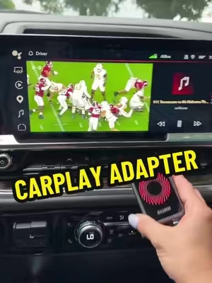 This CarPlay adapter is SO COOL! do you take lunch breaks in your car? Have kids in the back seat? This is for you! #footballseason #carplay #carplayadapter #caraccessories #cartok 