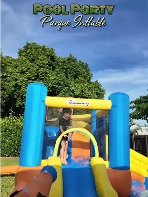 #poolparty #waterslide #outsunny #inflables #parquedeaguainflable @Aosom LLC 