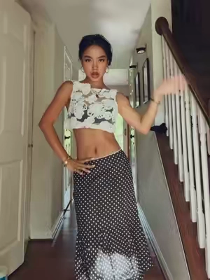 Bubble pop electric #hairblowout #fitcheck #polkadot #summeroutfit