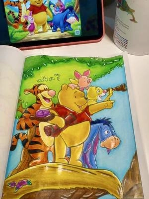 Okay, this turned out SO cute 🥹💛 #fyp #coloring #coloringbook #coloredpencil #winniethepooh 