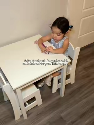 The cutest little spot for snacks, crafts, and playtime. 🥹👏🏻 #toddlersoftiktok #toddlertable #momtok #toddleressentials #homefinds 