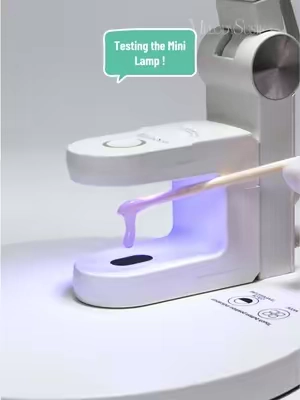 Testing the Mini Lamp Under the Desk Lamp! The gel can be fully cured in seconds!😍 👉🏻Check my shop to try it! #melodysusie #nailtools #naillamp #nailtech #nailtechcheck 