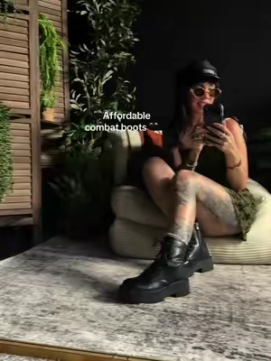 Chunky platform combat boots that are affordable and comfy 🖤🖤 #combatboots #boots 