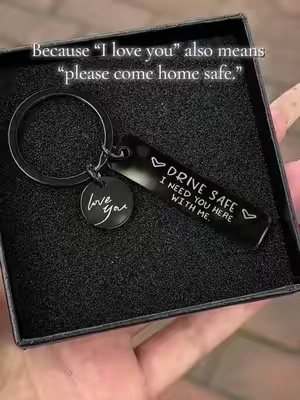 A simple gift with a message he’ll carry every day.#DriveSafe #LoveYou #KeychainGift #GiftForHim #CoupleGift l