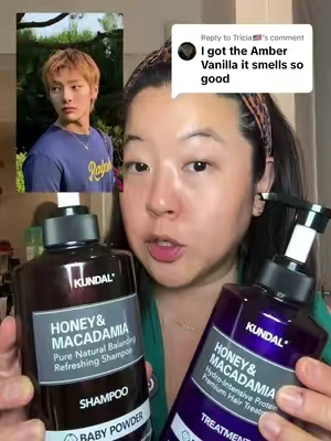 Replying to @Tricia🇺🇸 Amber vanilla smells so good! The warm pistachio vanilla scent literally lasts all day @Kundal.Global #kundalshampoo #kundal #kundalbodywash #koreanbodycare #straykids 