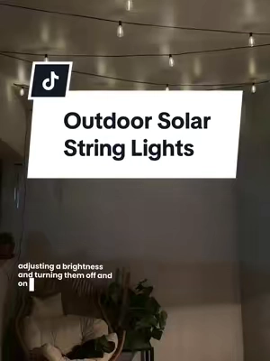 Set it & forget it patio lights! 💡They even have a timer if I only want them on for a little. #outdoorlighting #stringlights #patiolights #outdoordecor #solarlights 