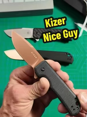 The Kizer Nice Guy is such a clean EDC! 🔥 I love that Sunset Metal PVD finish, 2.84” blade, and lightweight design. Great everyday carry! #Kizer #KizerNiceGuy #EDC #EverydayCarry #KnifeCollection 