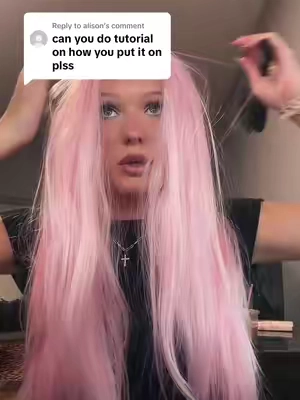 Replying to @alison 🎀 #pinkwig #wig #kingkylie #hair #pinkwig 
