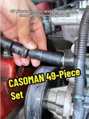 This 49-piece deep & shallow socket set is a straight-up cheat code for your toolbox. 🔧 Stop wasting time when a bolt sits too deep. Stop buying expensive deep sockets one by one. Metric + SAE — ALL covered. Deep, shallow, extensions, adapters — everything in one kit. Built with chrome-moly steel — tough enough for real work. 💪 Reach deeper bolts with zero struggle. One set. Every situation. No excuses. Free shipping today — don’t miss it. Limited stock. Grab yours before it’s gone#mechaniclife #tooltok #carhacks #deepsockets#SohoChic
