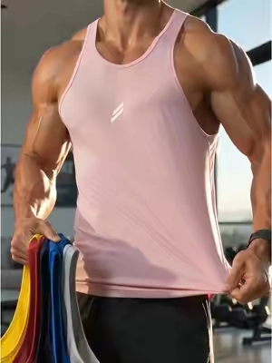 Three colors, endless gym days. No more boring workout shirts.🔥🔥#vest #breathable #pink #gym #mensfashion 
