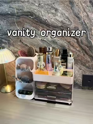 This desktop makeup organizer saves tons of space on your vanity.#tiktokshop #vanity #makeup #organizer #Home 