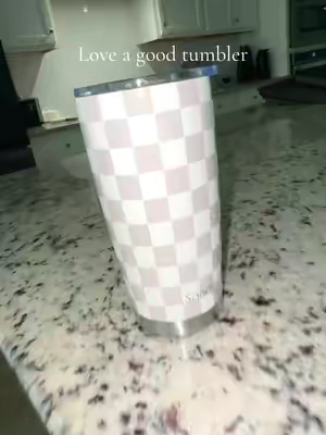 The cutest tumbler for sodas or water or coffee. #tumbler #checkeredprint #coffeecup 