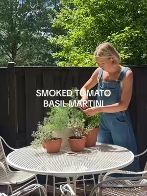 🍅🌱SMOKED TOMATO BASIL MARTINI with a smoked tomato oil drizzle from @Algae Cooking Club 🤤 absolutely insane, oil is linked above!!  To make: Muddle some tomato’s and basil Add 1.5 oz vodka or gin .5 oz vermouth .5 oz lemon juice ice drizzle with smoked tomato oil #tomatogirl #tomatomartini #martini #cocktailrecipe #algaecookingclub 