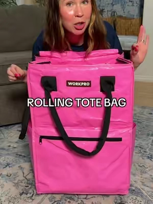 okay but the pink rolling tote bag for THAT price rn?! it makes errands so much easier 💜 #rollingtote #totebag #rollingbag 