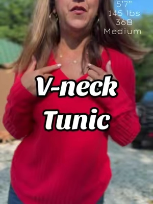 🔥Lightweight long sleeve v-neck tunic by @WIHOLL polyester blend. #tunic #vnecktop #fashionover50 #TikTokshopbacktoschool #tiktokshopcreatorpicks 