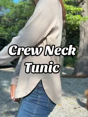 Crew neck tunic by @WIHOLL #tunic #fashionover50 #TikTokshopbacktoschool #tiktokshopcreatorpicks #leggingsoutfit 