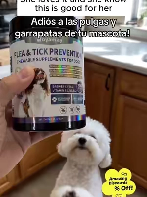 #falldealsforyou @woyamay.pets.official  Adiós Pulgas y Garrapatas: Solución para tu Mascota Despídete de las pulgas y garrapatas que afectan a tu mascota. 'Chews for Dogs' ofrece una solución efectiva para el bienestar de tu perro. Mantén a tu compañero libre de estos parásitos y asegúrate de su salud. #fleaprevention #fleaandtickprevention #doghealth #dogmom Keywords: adiós pulgas y garrapatas, cuidado de mascotas, solución antipulgas para perros, tratamiento garrapatas mascotas, chews for dogs Dog Flea & Tick Support Soft Chews - Natural Oral Supplement - Suitable for All Breeds & Sizes - 200 Chicken Treats