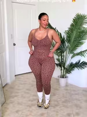 BRXL leopard print high waisted butt lifting leggings with the matching bra 10/10🔥🔥🔥 #brxl #highwaistedlegging #activewear #TikTokshopbacktoschool #tiktokshopcreatorpicks 