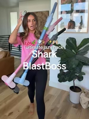 shark blastBoss is my new excuse to never touch a broom again 😂 #sharkblastboss #cordlessairblower #electricleafblower #outdoorcleaning  @allie🌼 