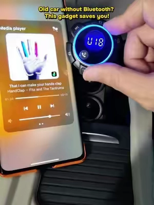 Tired of your old car having no Bluetooth? Look no further than this car Bluetooth adapter! Plug‑and‑play, it instantly adds Bluetooth capability to your vehicle. #caraccessories #bluetoothfmtransmitter #carhacks #tiktokmademebuyit #fyp 