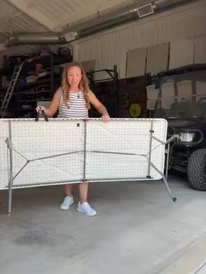 This 6 ft folding table is sturdy, easy to set up, and folds in half for easy storage. #FoldingTable #6FootTable #HomeEssentials #PartyEssentials #OutdoorLiving 