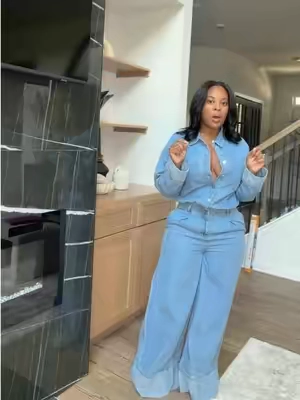 Denim jumpsuit 🫶🏾  #denimyourway #denimjumpsuit #jumpsuit 
