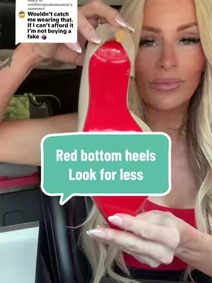Replying to @vanillacupcakeweewoo #redbottoms #womenheels #lookforless #redbottomheels #luxurylook 