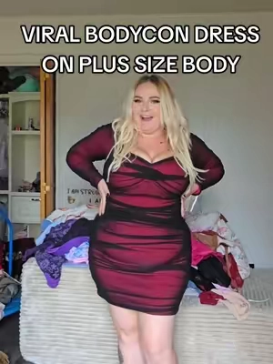 the model pic was so so tiny but the reviews all said to size down... 😱 #bodycondress #halloween2026 #plussizedress #datenightoutfit #TikTokshopbacktoschool  Viral bodycon dress date night plus size
 Sexy dress plus size
 Hot date night dress plus size
 Bodycon dress plus size
 Flattering bodycon dress
 Plus size hoco dress
 Short bodycon dresses
