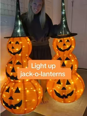We both know he loves them 😂 ##halloween##pumpkin##halloweendecor##lightuphalloween##halloweendecorations