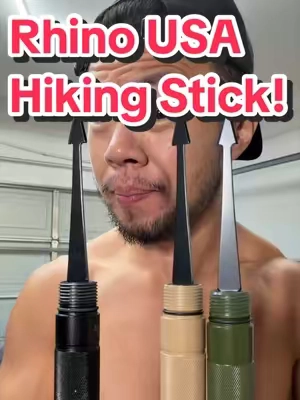 These Hiking Stick Multi-Tools from @Rhino USA have everything you need for an outdoor adventure! #outdoorgear #campinggear #Hiking #fishing #rhinousa 