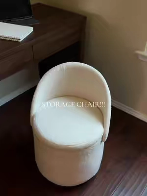 SUCH A CUTIE STORAGE CHAIR! This is so multifunctional in my home! It can be a storage bin, ottoman, or chair! The swivel feature is very nice and the fact that I can pull the back down and push it under my desk for extra space is great!  Ottoman Storage Chair. Vanity Chair. Storage Office Chair. #vanitychair #storagechair #ottoman #chair #deskchair 