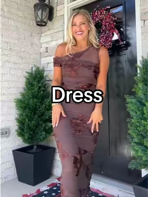 An off shoulder one shoulder dress with floral embroidery and a stunning bodycon shape. In the small I’m 5’2 135! #bodycondress #floraldress #offshoulderdress #oneshoulderdress #elegantdress 