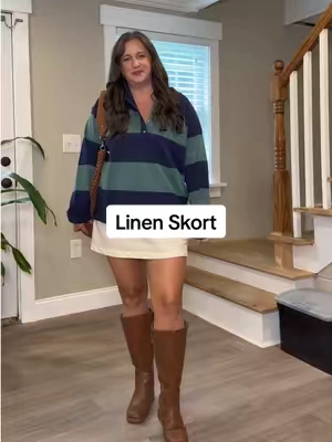 Linen Skort #skort #miniskirt #miniskirtoutfit 