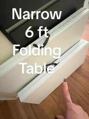 Free shipping VINGLI 6 FT Narrow Folding Table, Tabletop Folded in Half, Premium Quality HDPE Material and Sturdy Metal Frame, Perfect for Buffet, Seminar, Party, Training, Home Work #table #gifttable #wedding #party #buffet 