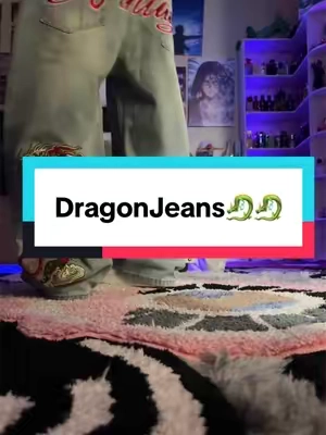 These dragon jeans are actually insane 🔥 #UPTHE #DragonJeans #BaggyJeans #Streetwear #Drip