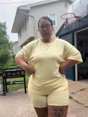 Trying to be a hot blackstone mama #plussizefashion #womensfashion #bikershortset 