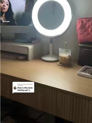 Replying to @Julianna Prado  About a year later & still one of my favs. Had to make room for baby girl so my office/vanity set up is in the front room. & i love it -  #vanity 