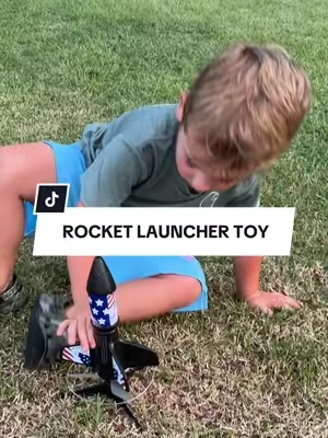 This thing is actually so much fun 😂🚀 #rocketlauncher #kidstoys #outdoorfun #toddlermom #blastoff 