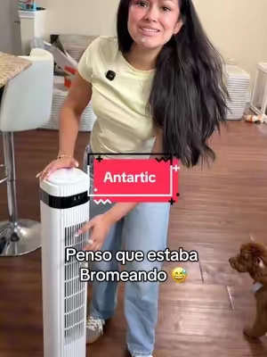 Un abanico de torre que si tira aire frio 👌🙌🏼 ##aire#aireacondicionado##abanico#abanicos#towerfan 