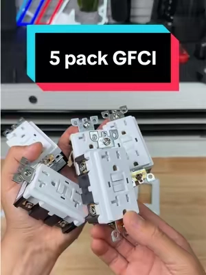 5-PACK of 20amp GFCI - UL Listed - with faceplates  #electrician #bathroom #kitchen #homerenovation #electrical 