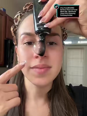 Envío gratis!!✅🙂‍↔️✨súper buena 1000/10 [Paquete de dos] Mascarilla facial de carbón de bambú ROZINO 60 g - Limpieza de poros purificadora de puntos negros Exfoliante Super Moisture Peel Cuidado de la piel para una hidratación radiante - Outdoorfun Gentle #charcoalmask #limpiezafacial #skin #puntosnegros #cleanpores 