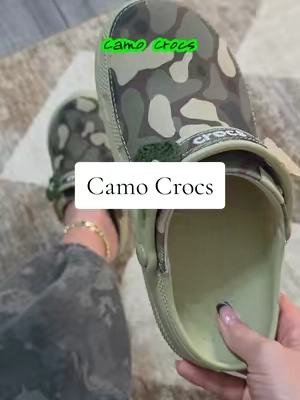 cozy and cute Camo Crocs🍃 @Crocs #crocs #crocsnewarrivals #camo #clogs #TikTokshopbacktoschool 