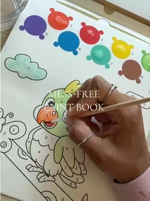 I can’t believe this actually works. If your toddler wants to paint but you don’t have the energy to bring out a million things and make a big mess with it, try this mess free paint book. It’s a total sanity saver and it’s a plus that it gives me time to actually finish my morning coffee. Iykyk #messfreepainting #messfreecrafts #toddlercrafts #toddleractivities #toddlermom