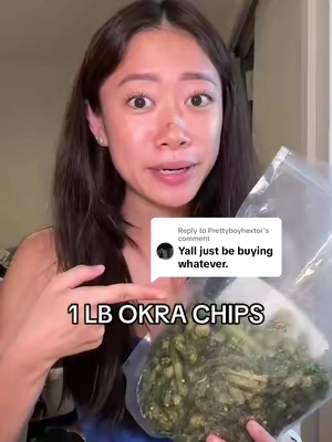Replying to @Prettyboyhextor Correct 💚 #ad #okrachips #okra #vegetablechips #TikTokshopbacktoschool  Affiliate disclosure: I may earn a commission from purchases made through my link. I am not the manufacturer or seller of this product and am not responsible for product formulation, manufacturing, ingredient accuracy, nutritional content, allergen information, dietary suitability, storage, or individual outcomes. This product is a food snack and is not intended to diagnose, treat, cure, or prevent any disease. Individual tastes and experiences may vary. Please review all ingredients, nutrition information, allergen details, storage instructions, and warnings before consuming.