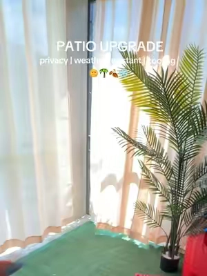 stay tuned for the other changes!!(a moment of silence for the distressed patio… courtesy of my toddlers (and tired parents))🙂  #patiomakeover #lanai #outdoorcurtains #backyardoasis #balconymakeover 