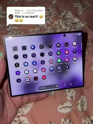 Replying to @✨ True Crime With Bella ✨ Girl it’s so tea! I’m in LOVE! #samsung #samsunggalaxy #zfold #samsungzfold8 #galaxyzfold8 
