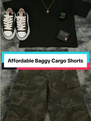 Tuff and affordable baggy cargo denim shorts for back to school>>> #backtoschooloutfit #mensfashion #affordablefashion #baggyshorts #streetwear 